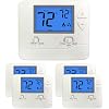 ELECTECK 5 Pack Non-Programmable Thermostat, Digital, 1 Heat/1 Cool, White