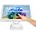 ANGEL POS 15.6 Inch 1920 x 1080 FHD IPS Touchscreen POS Monitor with Metal Stand, 10 Points Touch HDMI VGA, Waterproof Dustproof Screen 1080P, Indusitrial, Office, Retail, Gym, Warehouse (White)