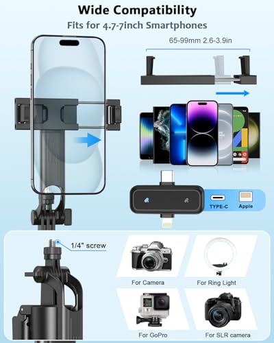 Vlogging Kit for iPhone/Android, 63”Auto Face Tracki | Phone Accessori - Image 7