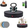 JAYEGT Motorized Rotating Display Stand ,330 Lbs Load ,360 Degree Electric Rotating Photography Turntable For Products Display,Video Show, Live Show,Remote Control+5 Colors Backgrounds (Black / 11.8inch / Rechargeable)