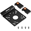 Universal Router Guide Rail Adapter,Designed for most Brand Fixed-Base Compact Routers,Compatible with Ma-kita&Fes-tool Track Saw Guide Rail ;Aluminium Router Base with 2 Pack Rail Stops