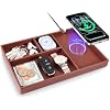 Valet Tray, Built in Wireless Charger, Nightstand Organizer