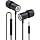 LUDOS Ultra Wired Earbuds in-Ear Headphones, 5 Years Warranty, Earphones with Microphone, Noise Isolating Ear Buds, Memory Foam for iPhone, Samsung, School Students, Kids, Women, Small Ears - Black