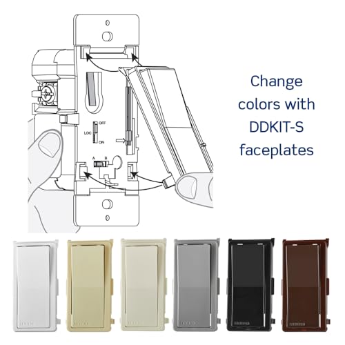 Leviton Decora Smart Switch Companion for Multi-Location Switching (Not for stand-alone use), 120VAC, 60Hz DD0SR-1RM, White, Light Almond