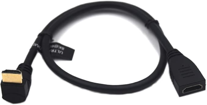 2 Feet 48Gbps HDMI 8K@60Hz Extension Ultra HD Cable, Straight Female to Up Angle Male HDMI 2.1 Extender High Speed Shield Cord for Xbox TV PS4 PS5 Switch, Support 4K@120Hz, 3D Dynamic HDR