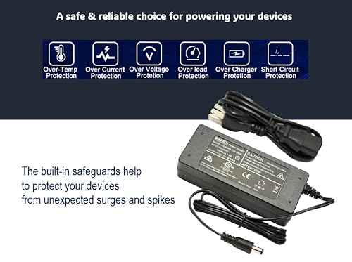 SOLTECH 12V 5A CCTV Adapter, Wisenet Compatible Security Camera Power Supply with 8-Way Splitter, AC DC Converter 100-240V to 12V 5A 60W Transformer, with Samsung Wisenet, Night Owl, Q-See, Black