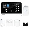 Home Security System, Alarm System for Home Security, 8-Piece Kit WiFi/GSM SMS Alarm System with Motion Detector, 120dB Alarm Siren, Door/Window Burglar Alarm, Smart Remote Control, Alexa-Compatible