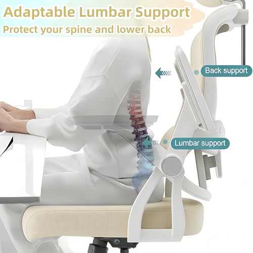 Ergonomic Office Chair, 350 LBS High Back Mesh Desk Chair with Adjustable Headrest, Adaptive Lumbar Support, Comfortable Computer Chair for Home Office, Work, Study - Image 7