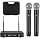 Wireless Microphone System with case, Metal UHF Dual Handheld 20 Channels Professional Cordless Mic System for Church, DJ, Karaoke,Wedding, Home KTV Set (Blue)