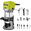 DEWINNER Electric Router Tool, 710W 10000-32000 RPM 6 Variable Speed Wood Router for Woodworking with 3 Clamps and 5 Router Tool Bits
