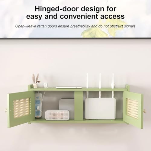 Home Media Storage Cabinet, Power Strip and Cable Management Hider Organizer, Freestanding Cabinets Organizer with 2 Doors, for Living Room, Office(Gray,40cm/15.7in)