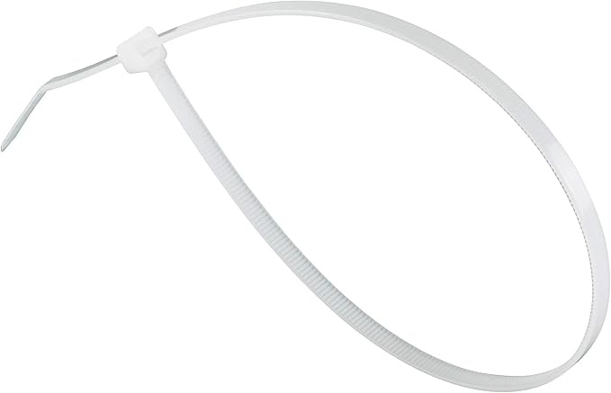 GTSE 14 Inch White/Clear Zip Ties, 1,000 Bulk Pack, 40lb Strength, UV Resistant Long Nylon Cable Ties, Self-Locking 14" Tie Wraps