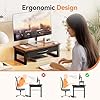 Computer Monitor Stand Riser with Drawer, 2-Tier Desk Accessories & Workspace Organizers, Laptop Stand for Desk with Storage, Office Organization, Wood