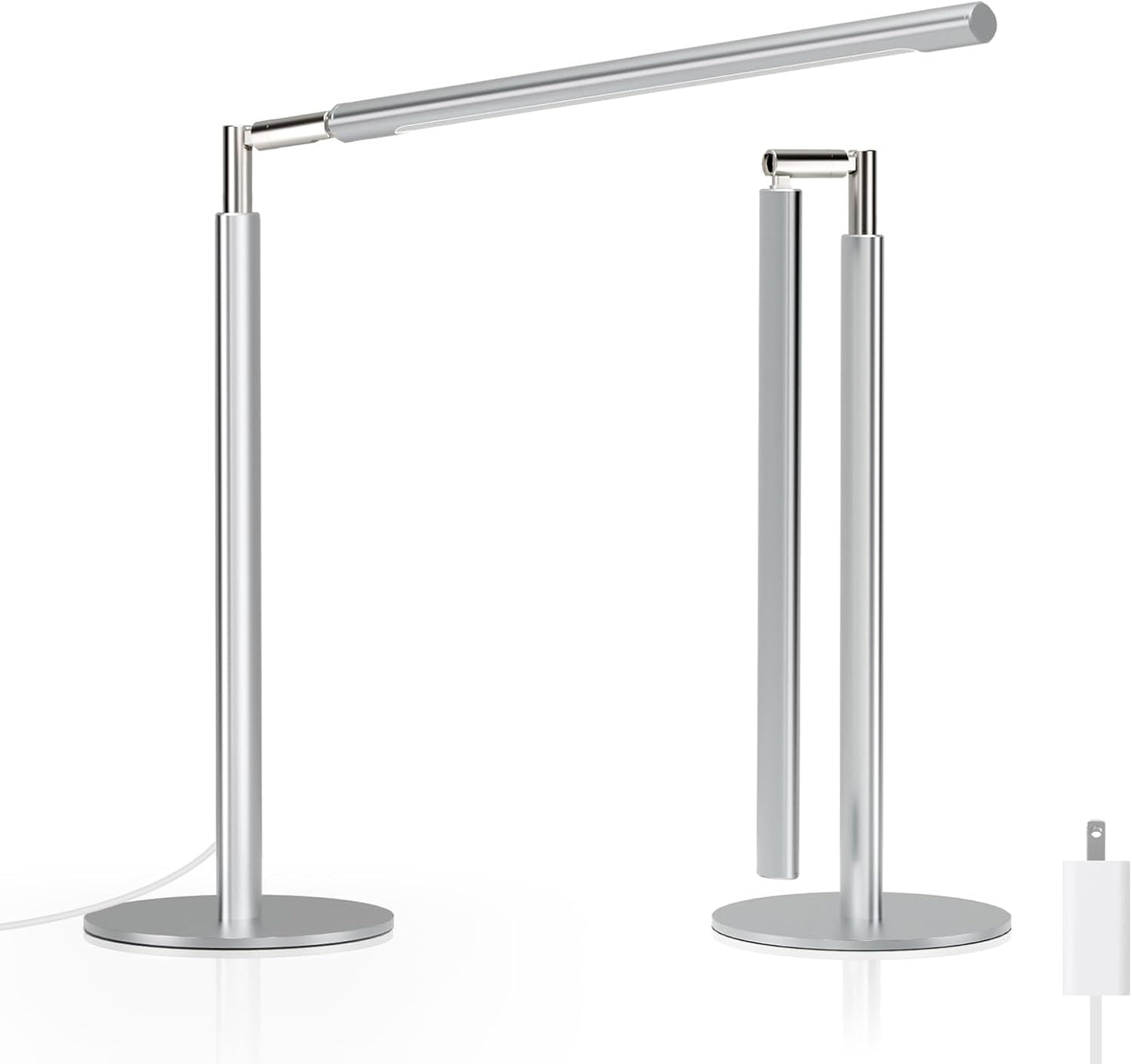 16 Inch Foldable LED Desk Lamp 4 Color Temps 15W 1200 Lumens Dimmable with Flexible Arm for Home Office Study Silver