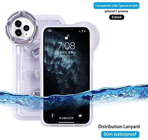 Underwater Photography Waterproof Phone Case Pouch for iPhone 11 pro max Enhanced Underwater Cell Phone Dry Bag with Armband O Lens Ring Full Sealed Waterproof Case IPX8 Certified