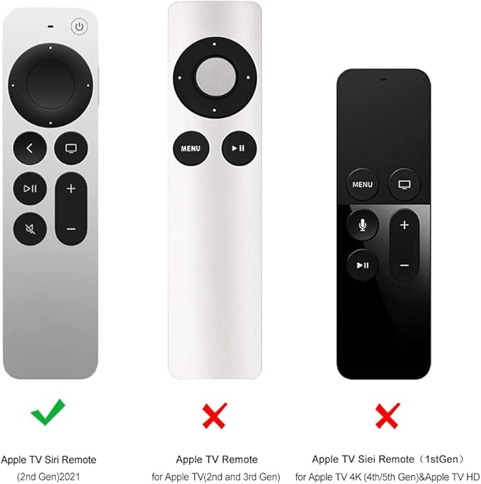 LEFXMOPHY Sleeve Replacement for Apple TV Remote Case 3rd Gen New 4K TV 2021-2024 Series 6 Generation Control, Siri 2nd Silicone Skin with Lanyard, 2-Pack Black