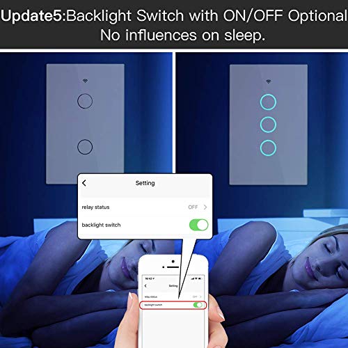 MOES ZigBee Smart Touch Wall Light Switch,Requires Tuya ZigBee Hub,No Neutral Wire/N+L Wiring,No Capacitor,Smart Life Tuya 2/3 Way Remote Control, Work with Alexa Google Home, 2MQTT,2 Gang White