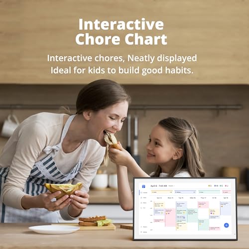 Dragon Touch 21.5" Digital Calendar Chore Chart – 1080P Full HD Interactive Touchscreen, Smart Family Planner, Hearth Display Digital Calendar Wall & Desk Mountable for Seamless Scheduling Black