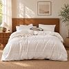 SLEEP ZONE Light Gray Stripe Duvet Cover Queen, Lyocell Linen Blend Bed Set - Image 10