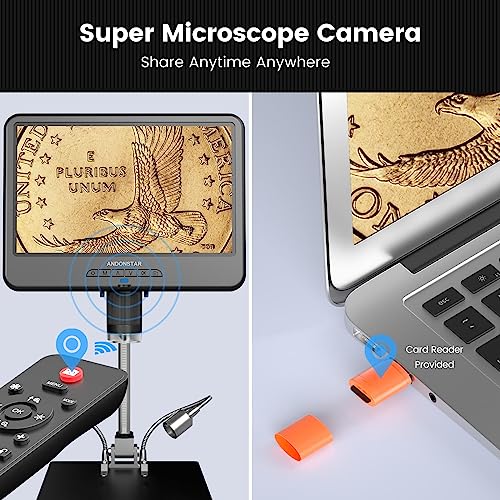 Andonstar AD210 10.1 Inch LCD Digital Microscope for Soldering, Coin