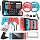 Accessories Bundle for Nintendo Switch 1/OLED, OUNFNOE 19-IN-1 Kits for Switch OLED Accessories, Carrying Case, Controller Charging Dock, Joy-Con Thumb Grips, Tempered Screen Protector, Steering Wheels for Mario Kart, Protective Console Cover