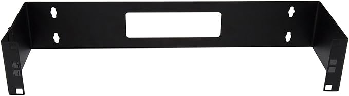 StarTech.com 2U Hinged Wall Mount Patch Panel Bracket - 6 inch Deep - 19" Patch Panel Swing Rack for Shallow Network Equipment- 22lbs (WALLMOUNTH2), Black