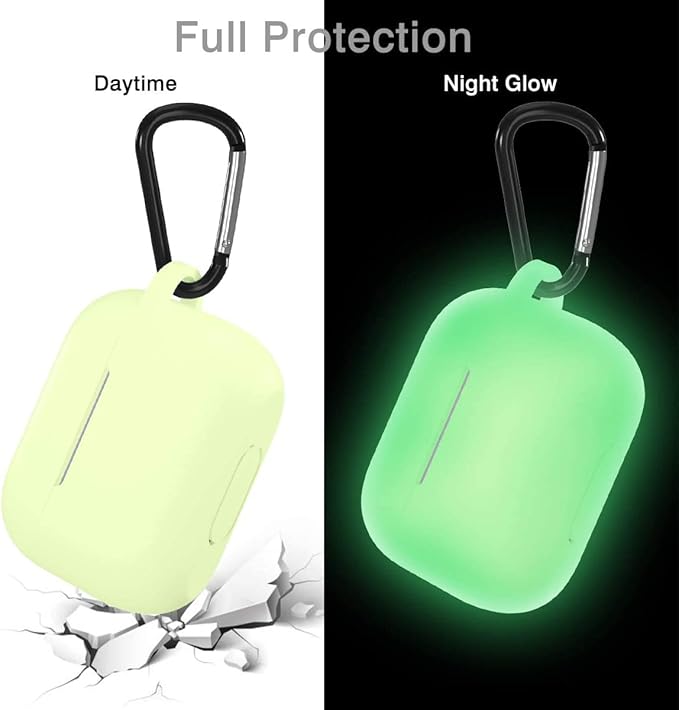 Lerobo Silicone Case Cover for AirPods Pro 2, Pretty Nightglow Shockproof Protective Case for Airpods Pro Charging Case with Keychain,Front LED Visibl,Nightglow Green