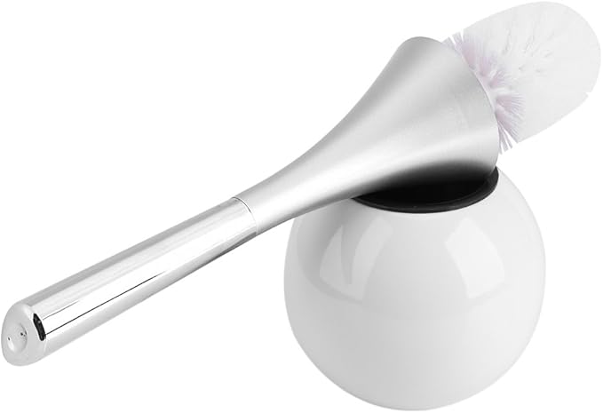 Toilet Brush and Holder Set, Toilet Brush Set Toilet Bowl Brush with Stainless Steel Base Toilet Bowl Brush and Holder for Home(02)