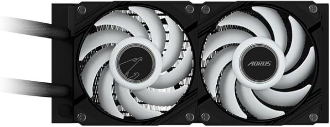 GIGABYTE AORUS WATERFORCE II 240 AIO Liquid CPU Cooler- 2x120mm ARGB Fans, Slide-in Interlocking Mechanism, Daisy-Chain, Intel LGA 1851 and AMD AM5 Compatible
