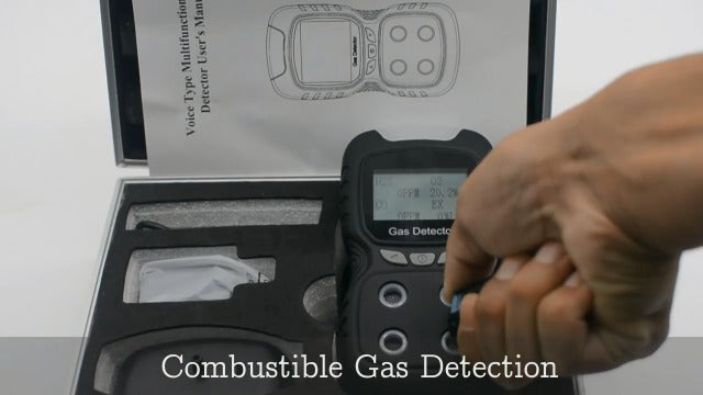 Portable Gas Detector, Gas Clip 4 Gas Monitor Meter Tester Analyzer, Rechargeable LCD Display Sound Light Shock Air Quality Tester, 2 Year Detector…