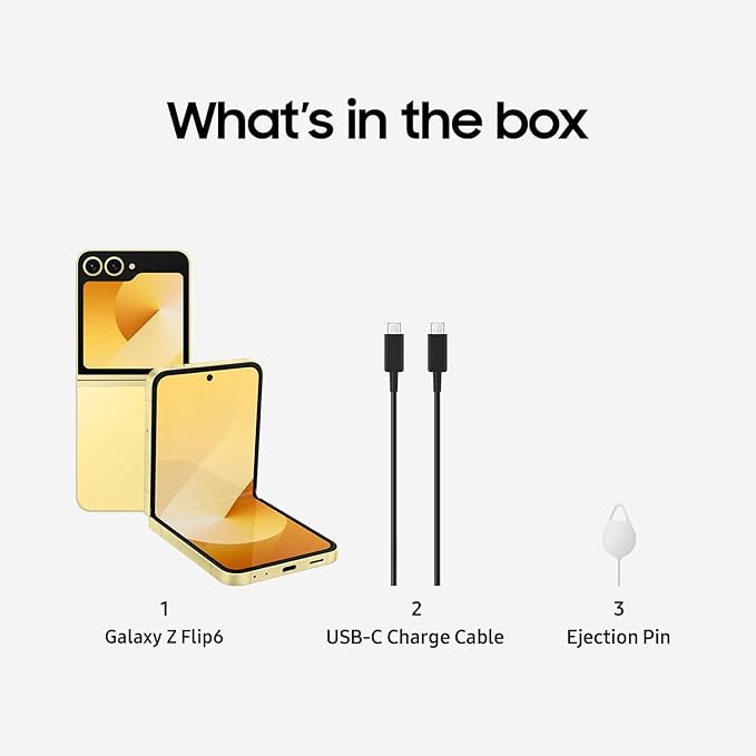 Samsung Galaxy Z Flip 6 5G, US Version, 512GB, Yellow - Unlocked (Renewed)