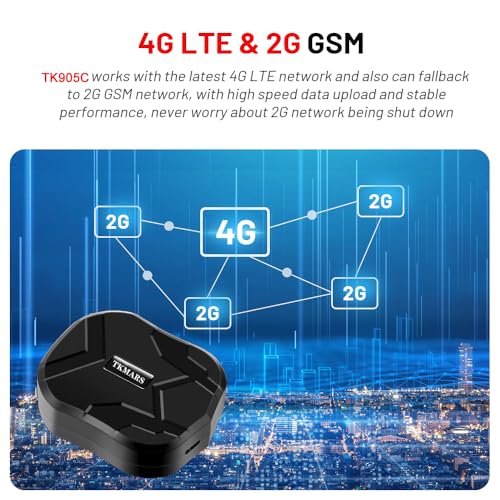 4G GPS Tracker Car Anti-Theft Long Battery Life 20000mAh Real Time GPS Tracking Device Magnet No Geographic Restriction Car Tracker with Alerts, Geo Fence, History Playback TK905C
