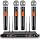 innopow 4 Channel Wireless Microphones System, Quad UHF Cordless Mic Set,4 * 40 Groups Metal Handheld Dynamic, Auto Scan, Long Range 200-300Ft,16 Hours Use for Church,Singing Bands (WM500)