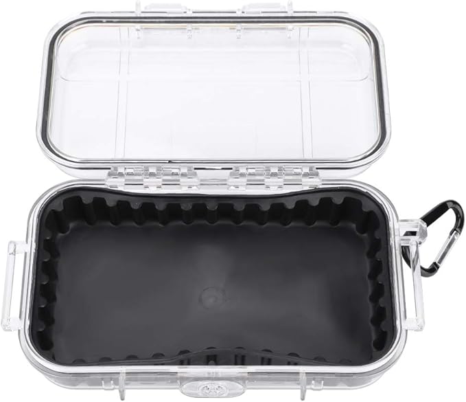 Small Waterproof Storage Case, Outdoor Survival Waterproof Dry Box Protective Case Shockproof Airtight Carry Box Container Floating Hard Shell for EDC Tools Phone Keys Watches Travel Fishing