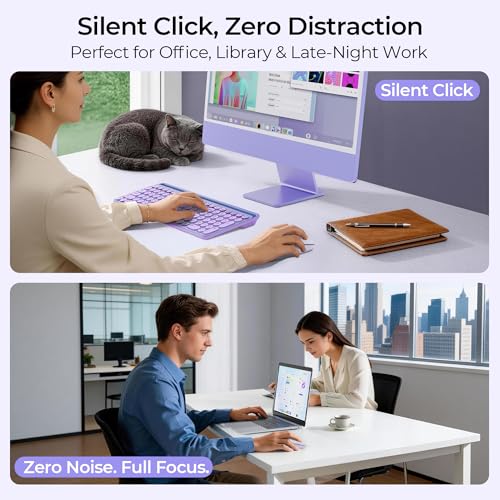 seenda MOU001 Bluetooth Wireless Mouse for Laptop,Slim Computer Mice,Purple - Image 7