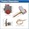 110-326 Water Heater Valve, Natural Gas Water Heater Thermostat, Water Heater Gas Control Valve with 1-3/8" Shank, 3-1/2" W.C, built-in non-circulating energy cut-off (ECO) system