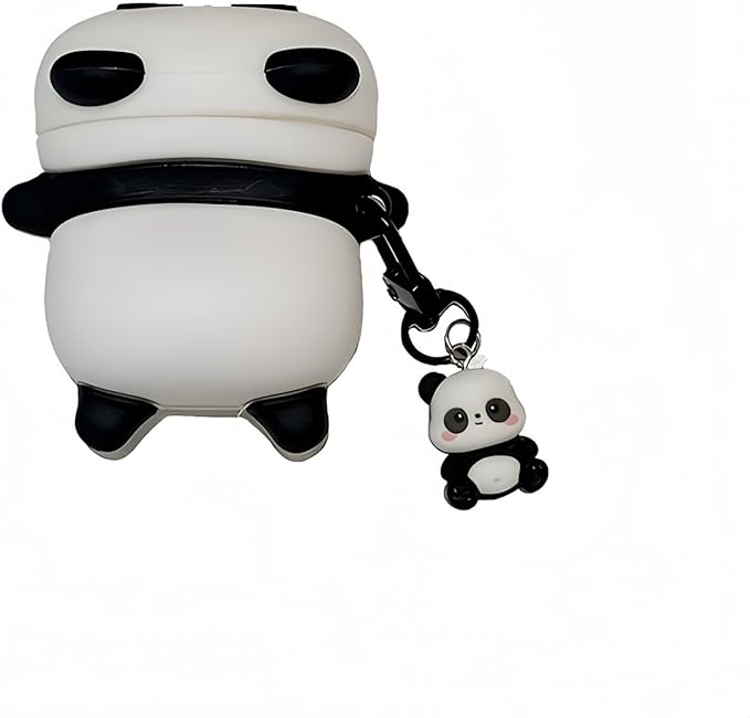 Case Compatible with AirPods Pro 3 2025, Cute Kawaii Panda Design Case Cover, Portable Soft Silicone Wireless Charging Earphone Shockproof Protector with Pendant