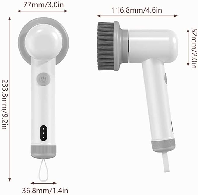 Electric Spin Scrubber Electric Cleaning Brush Cordless Power Scrubber with 3 Replaceable Brush Heads Handheld Power Shower Scrubber for Bathtub, Floor, Wall, Tile, Toilet, Window, Sink - Black