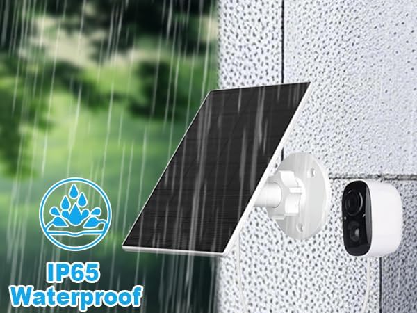 Zivif Solar Panel for Security Camera, 2 Pack 2W Solar Charger with Micro USB & USB-C Port, IP65 Waterproof USB C Solar Panel for Outdoor Rechargeable Battery Cameras, with 360° Adjustable Mount