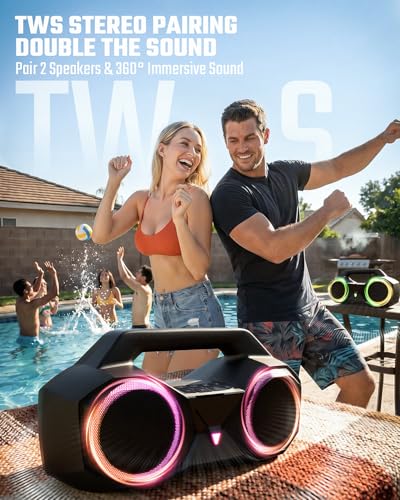 OZJ Outdoor Bluetooth Speaker: 80W Peak Powerful Lou - Image 7