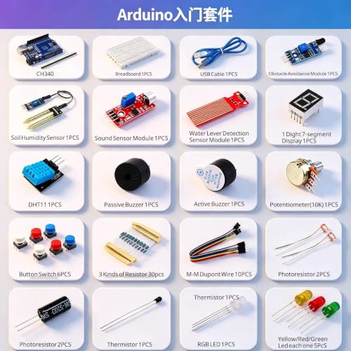 ANGOTFISH Arduino-Compatible Starter Kit for Beginners with OLED & Videos