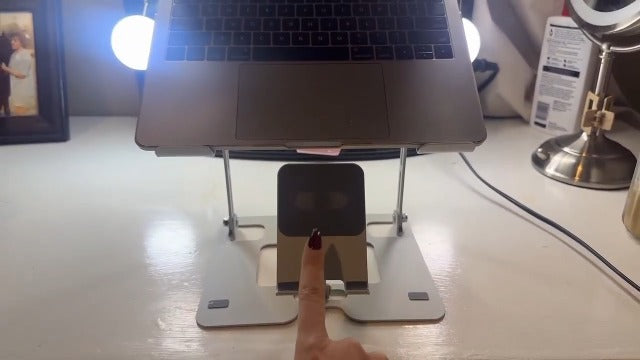 Ergonomic 2-in-1 Laptop Phone Stand for Desk, Adjustable Riser, Sturdy and Portable, Fits All Laptops and Phone(Black)