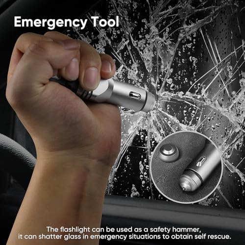 WINDFIRE 12V Plug in Cigarette Lighter USB-C Rechargeable Car Flashlight
