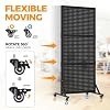 1 Pack 2x5ft Metal Pegboard Display Stand w/Wheels & 30 Hooks