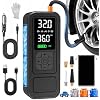 Y34 Tire Inflator Portable Air Compressor,4X Faster Inflation,6000mAh Cordless/12V DC 150PSI Air Pump with Digital Pressure Gauge for Car,Motorcycle,Bike,Ball Gifts for Men