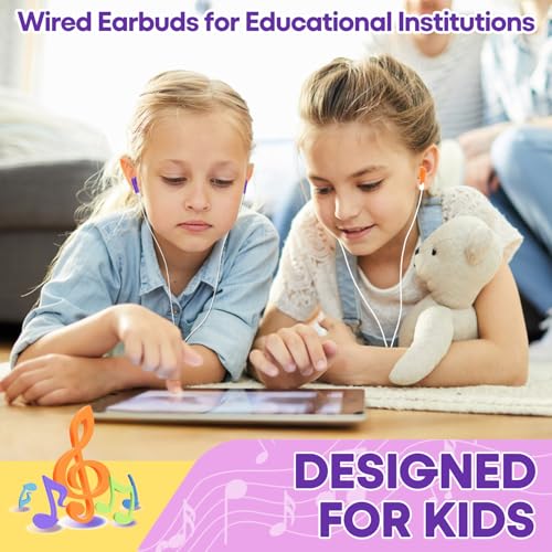 Wholesale Bulk Earbuds Headphones 200 Pack Class Set for School Classroom Students Kids Children Toddler Boys Girls Teen Adults(Mixed Colors,200 Pack)