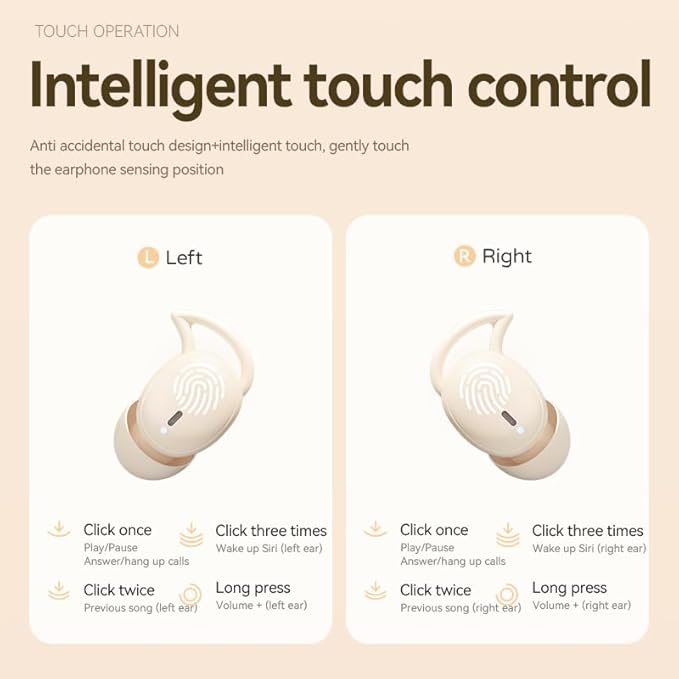 Sleep Headphones Bluetooth 5.4, 60Hrs Hi-Res Audio Wireless Earbuds for Side Sleepers, 8H Single Use, Type-C Fast Charge, LED Display, Sliding Cover Case, Noise Cancelling