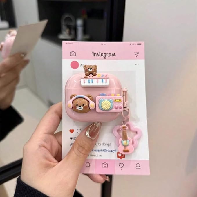 for AirPods Pro 3 Case,Compatible with AirPods Pro 3rd Generation Case (2025), Cute Kawaii Cartoon Design Premium Shock-Absorbing Protective Case Cover for AirPods Pro 3 (Cute Bear)