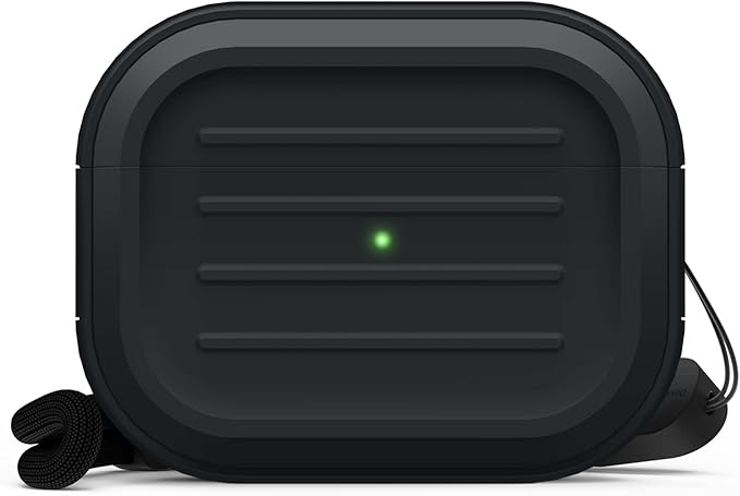 elago Armor Case Compatible with AirPods Pro 2nd Generation Case Cover - Compatible with AirPods Pro 2 Case, Lanyard Included, Supports Wireless Charging, Shock Resistant, Full Protection (Black)