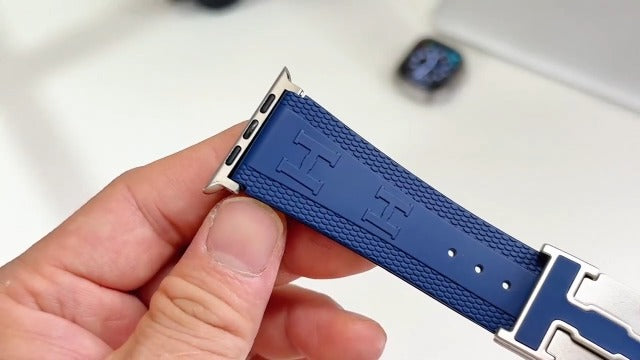 Sport Silicone Band Compatible with Apple Watch, Luxury H-Buckle Strap. - Image 8